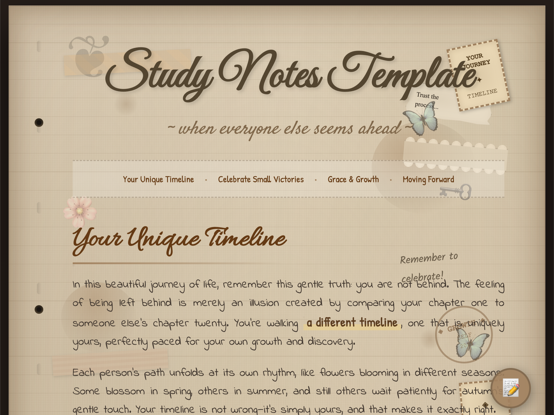 Free and Editable Study Notes Template Kuse